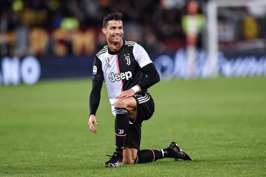 Cristiano Ronaldo of Juventus smiles during the Serie A match between Roma and Juventus at Stadio Olimpico, Rome, Italy on 12 May 2019. PUBLICATIONxNOTxINxUK Copyright: xGiuseppexMaffiax 24020089