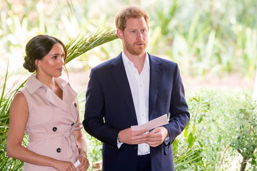 02-10-2019 Britain s Prince Harry and his wife Meghan, the Duke and Duchess of Sussex, at the Creative Industries and Business Reception at the British High Commissioner s residence, in Johannesburg,  ...