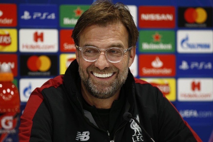 Sport Bilder des Tages 18th February 2019, Anfield, Liverpool, England; UEFA Champions League, pre match press conference PK Pressekonferenz ahead of Liverpool versus Bayern Munich; Liverpool manager  ...