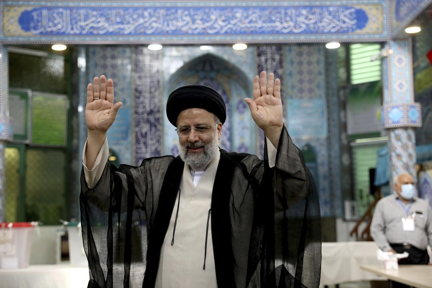 18.06.2021, Iran, Tehran: Ebrahim Raisi, Kandidat der Pr