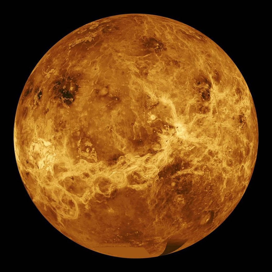ARCHIV - 01.01.2017, ---: HANDOUT - Blick auf die Venus (undatiertes Handout). (Zu dpa &quot;Forscher: Hinweise auf Leben auf der Venus&quot;) Foto: NASA/JPL/dpa +++ dpa-Bildfunk +++