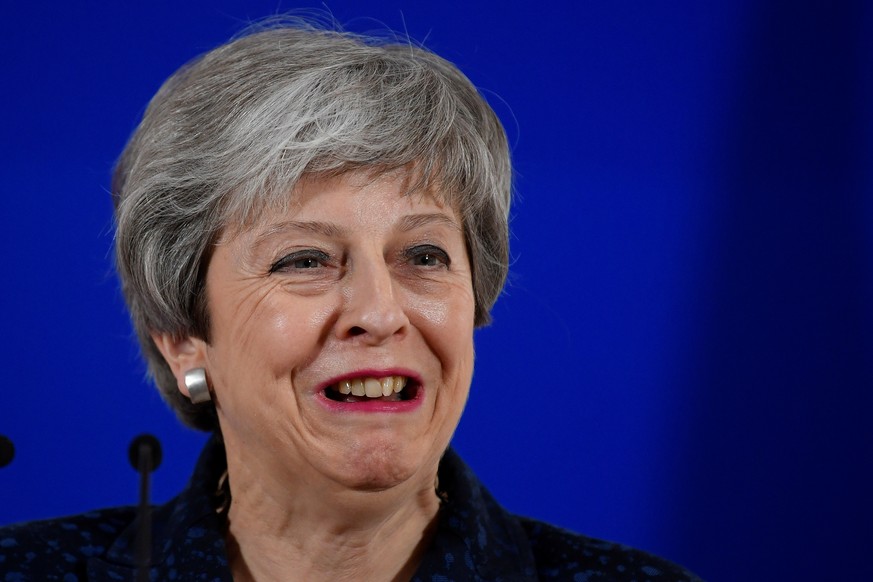 Britain&#039;s Prime Minister Theresa May gives a news briefing after meeting with EU leaders in Brussels, Belgium May 22, 2019. REUTERS/Toby Melville