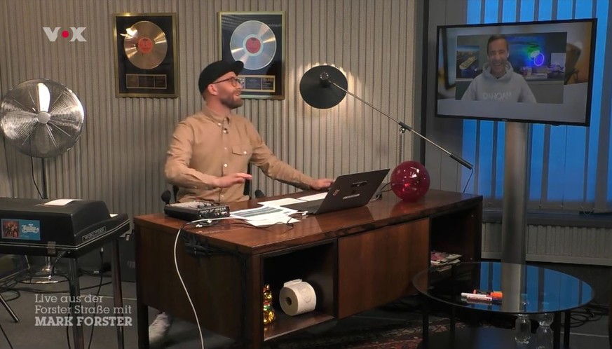 Mark Forster skypte in seiner Vox-Show mit Moderator Kai Pflaume.