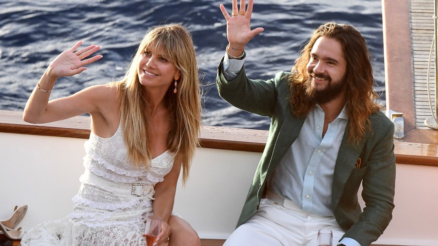 Model Heidi Klum and Tom Kaulitz are seen on a boat ahead their wedding on August 02, 2019 in Capri, Italy.

Pictured: Heidi Klum,Tom Kaulitz
Ref: SPL5107292 020819 NON-EXCLUSIVE
Picture by: SplashNew ...