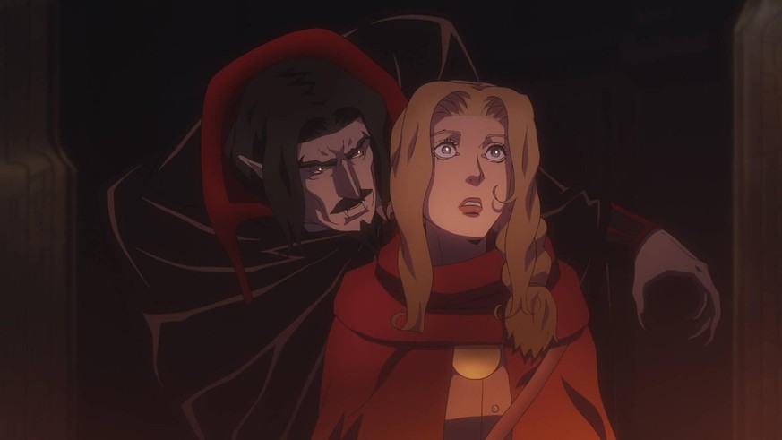 CASTLEVANIA, Dracula voiced by Graham McTavish, Lisa Tepes voiced by Emily Swallow in Witchbottle , Season 1, aired July 7, 2017. Netflix / courtesy Everett Collection ACHTUNG AUFNAHMEDATUM GESCH�TZT  ...