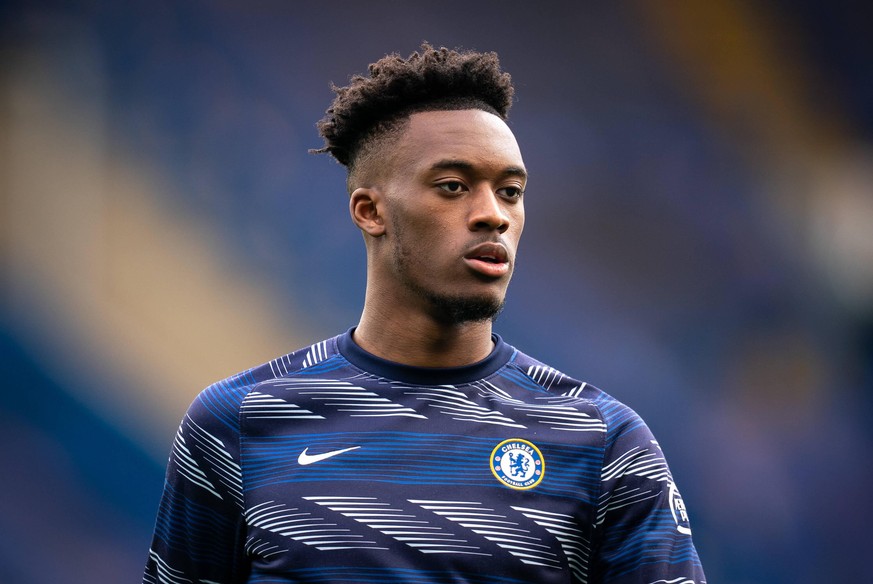Callum Hudson-Odoi of Chelsea pre match during the FA Cup behind closed doors match between Chelsea and Sheff United at Stamford Bridge, London, England on 21 March 2021. PUBLICATIONxNOTxINxUK Copyrig ...