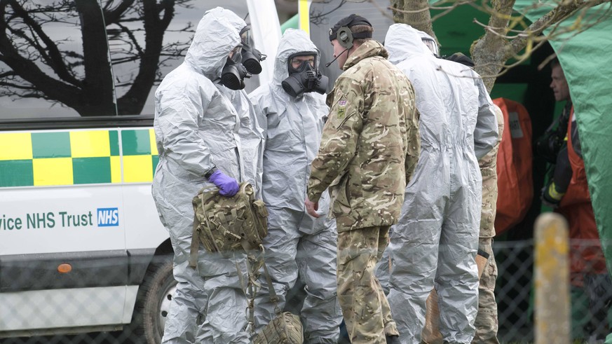 . 14/03/2018. Salisbury, United Kingdom. Forensic officers in Gillingham, Dorset,United Kingdom, where they removed a vehicle in the latest development following the Russian Spy Sergei Skripal attack. ...