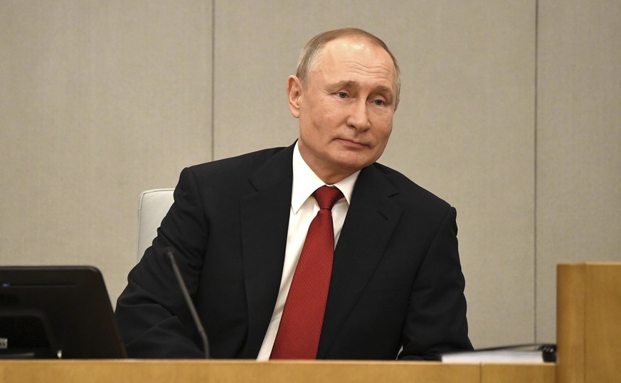 Wladimir Putin am Dienstag in der Duma in Moskau.