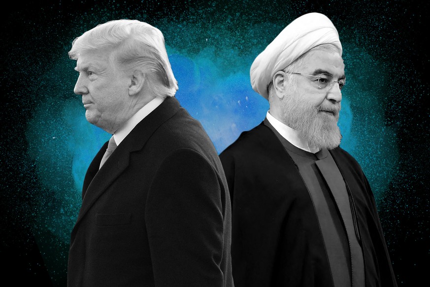 Iran-USA-Konflikt: Präsident Trump (l.) gab den Tötungsbefehl für Qasem Soleimani. Der iranische Staatschef Hassan Rohani (r.) ließ deshalb US-Stützpunkte im Irak bombardieren.