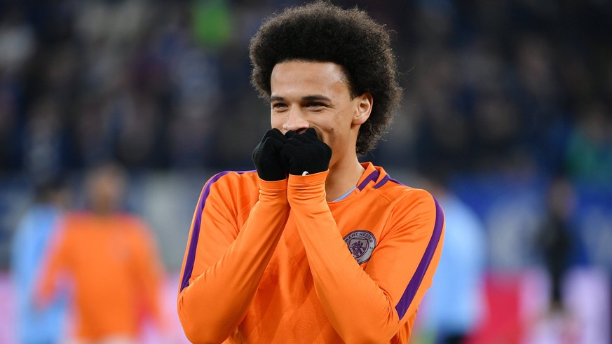 xuhx Gelsenkirchen, Veltins Arena, 20.02.19, Champions League: FC Schalke 04 - Manchester City Bild: Leroy Sane (Manchester) DFL regulations prohibit any use of photographs as image sequences and/or q ...