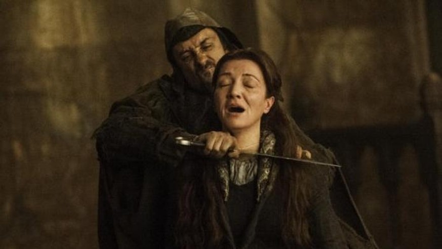 Knapp 74 Prozent der Figuren starben an ihren Verletzungen, vor allem an Kopf und im Nacken –&nbsp; auch die arme Catelyn Stark hat's schon erwischt.