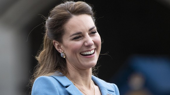 EDINBURGH, SCOTLAND - MAY 27: Catherine, Duchess of Cambridge attends the Beating of the Retreat at the Palace of Holyroodhouse on May 27, 2021 in Edinburgh, Scotland. (Photo by Jane Barlow-WPA Pool/G ...