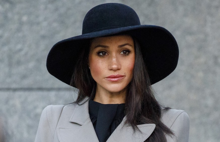 LONDON, ENGLAND - APRIL 25: Meghan Markle, the US fiancee of Britain&#039;s Prince Harry, attends an Anzac Day dawn service at Hyde Park Corner on April 25, 2018 in London, England. Anzac Day commemor ...