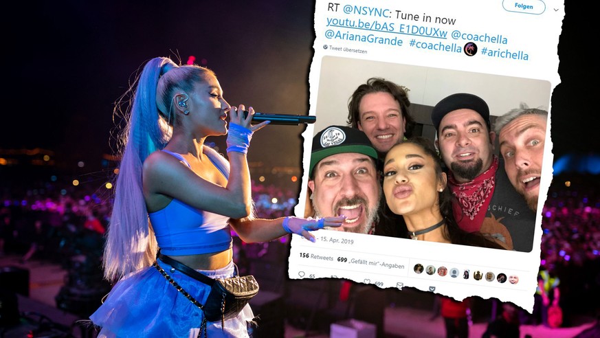 Weil sie's kann: Ariana Grande holte beim Coachella einfach mal ihre Lieblings-Boyband auf die Bühne.