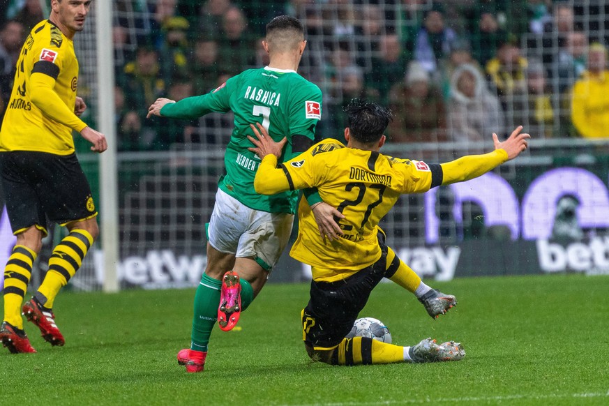 GER, SV Werder Bremen BVB / 22.02.2020, wohninvest Weserstadion, Bremen, GER, SV Werder Bremen BVB, DFL REGULATIONS PROHIBIT ANY USE OF PHOTOGRAPHS AS IMAGE SEQUENCES AND/OR QUASI-VIDEO. im Bild Emre  ...