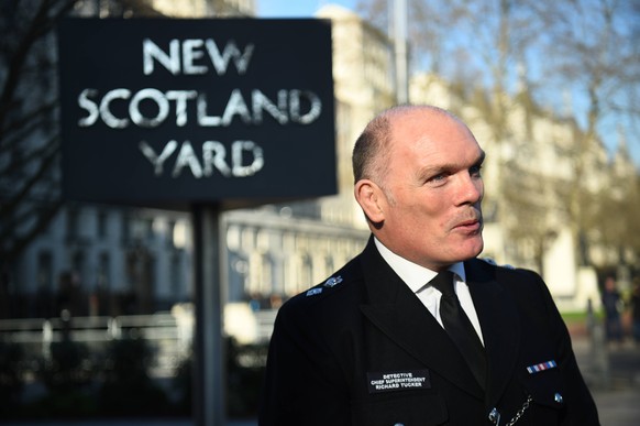 Muhammad Rodwan court case Detective Chief Superintendent Richard Tucker speaking to the media at New Scotland Yard in London. Muhammad Rodwan, 56, has been found guilty at the Old Bailey of wounding  ...