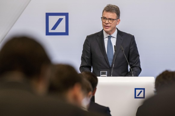 FRANKFURT AM MAIN, GERMANY - JANUARY 30: Deutsche Bank CEO Christian Sewing speaks to the media during the bank&#039;s annual press conference to discuss financial results for 2019 on January 30, 2020 ...