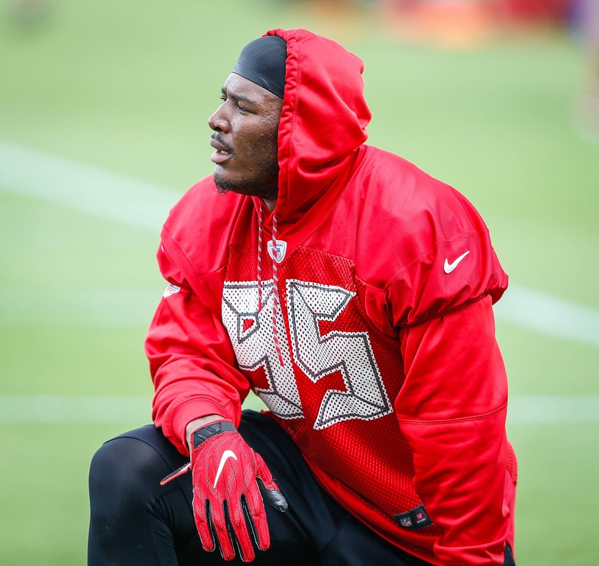 June 8, 2017 - Florida, U.S. - LOREN ELLIOTT Times .Tampa Bay Buccaneers defensive end Ryan Russell is seen during a practice at One Buc Place, the team s training facility, in Tampa, Fla., on Thursda ...