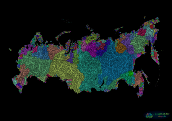 Vier der größten Einzugsgebiete der Welt befinden sich in Russland: Ob, Jenissej, Lena und der Amur, den Russland sich mit China teilt. Die Wolga ist zwar der längste Fluss Europas, aber 84 Prozent od ...