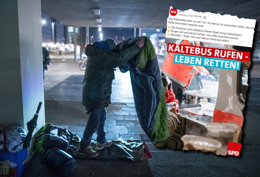 Die SPD ruft dazu auf, Kältebusse zu rufen, um Obdachlosen zu helfen. Das ist jedoch nicht immer ein guter Rat.