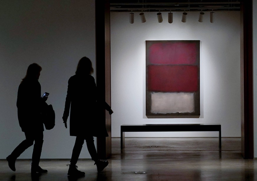 An untitled work by Mark Rothko is on display at the grand opening of Sotheby s newly-expanded &amp; reimagined galleries and Impressionist &amp; Modern Art and Contemporary Art auctions on May 03, 20 ...