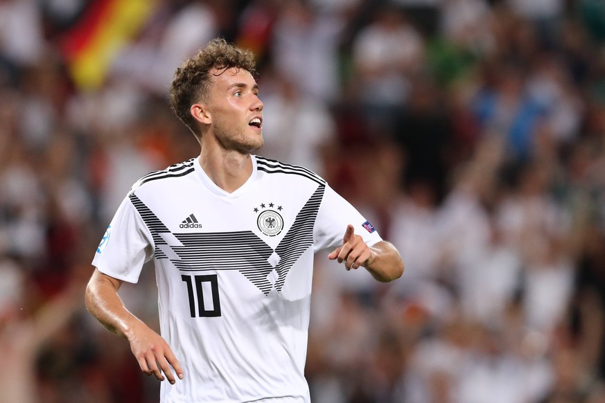 Luca Waldschmidt of Germany celebrates after scoring a goal Trieste 20-06-2019 Stadio Nereo Rocco Football UEFA Under 21 Championship Italy 2019 Group Stage - Final Tournament Group B Germany - Serbia ...