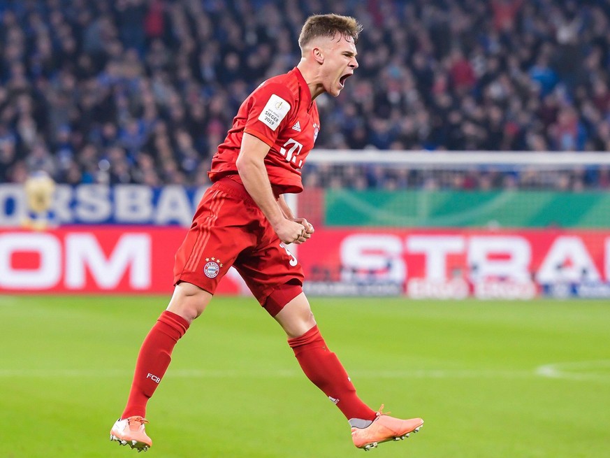 Joshua Kimmich of FC Bayern Munich during the German DFB Pokal quarter final match between FC Schalke 04 and Bayern Munich at the Veltins Arena on March 03, 2020 in Gelsenkirchen, Germany German DFB P ...