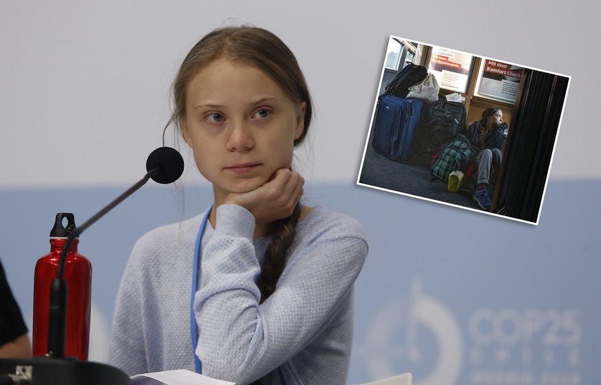 Greta Thunberg during the press conference in Mocha hall during the seventh day of COP25 Chile-Madrid in Madrid, Spain on Dec 09, 2019. PUBLICATIONxINxGERxSUIxAUTxPOLxDENxNORxSWExONLY 20191209166
