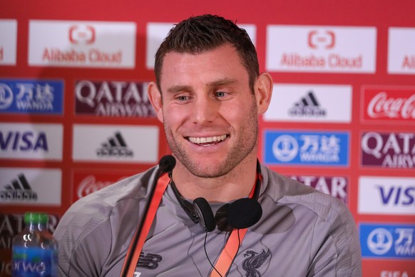 December 17, 2019, Doha, CATAR: Liverpool player James Milner during a press conference, PK, Pressekonferenz at Doha s Khalifa International Stadium in Qatar on Tuesday, 17. Liverpool face Mexico s Mo ...