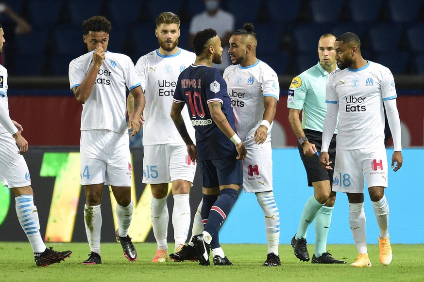 incident entre Neymar Jr PSG vs Dimitri Payet OM FOOTBALL : PSG vs OM - Ligue1 Uber Eats - 13/09/2020 JBAutissier/Panoramic PUBLICATIONxNOTxINxFRAxITAxBEL